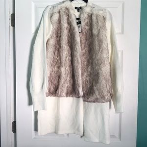 Faux fur cardigan